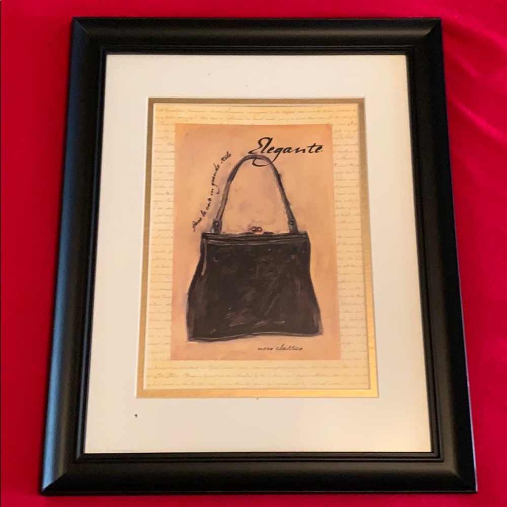“Elegante” - black purse wall hanging
